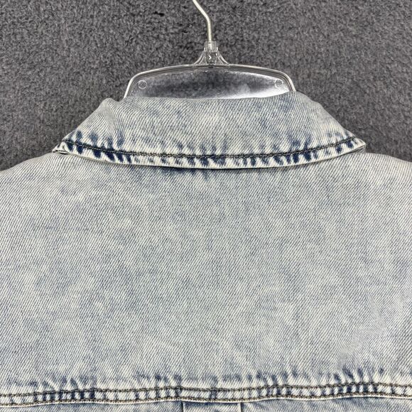 Wild Fable Denim Shirt Womens Large Light Wash Snap Front Shacket 100% Cotton - Picture 13 of 16